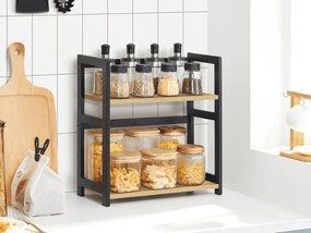 Półka na stół NORDEKO 41x41 cm, czarna / dąb artisan