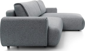 Popielata kanapa narożna rozkładana z pojemnikiem F4-L82