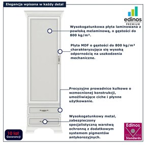 Regał zamykany z 2 szufladami fineline crema G6-H61