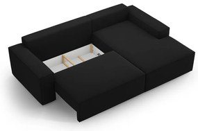 Czarny rozkładany narożnik (prawostronny) Jodie – Micadoni Home