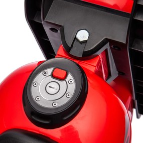 AIYAPLAY Pojazd na biegunach, Motocyklowy design, Muzyka i bańki mydlane, dla dzieci 2-5 lat, Czerwony