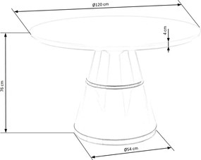 Okrągły stół lakierowany w stylu glamur Vegas