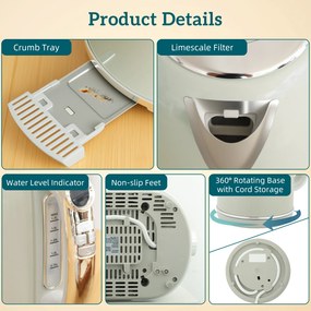 HOMCOM Zestaw czajnik i toster, wyświetlacz LED, 1,7 l, 2200W, retro design, funkcja pamięci, szary