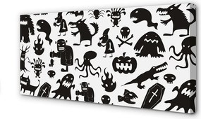 Obraz na płótnie Czarne Stwory na Białym Tle