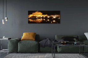 Obraz drukowany na płótnie Nocne Mosty nad Tybrem