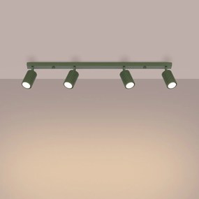 Listwa oświetleniowa 4-punktowa KARBON 4L zielona oliwkowa ryflowana SOLLUX  LIGHTING
