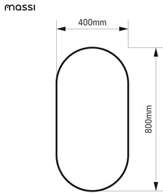 Lustro owalne podświetlane symetryczne bezramowe PLATAN LED | Różne rozmiary | Różne kolory szkła : Kolor tafli szkła - Srebrny, Rozmiar - 40 x 80 cm