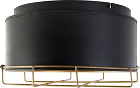 Industrialna lampa sufitowa czarna ze złotem 35 cm - Barril