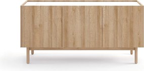 Komoda: 3 drzwi, 6 półek, Dąb Riviera, 144 x 68 x 37 cm