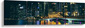 Obraz Singapuru nocą (170x50 cm)