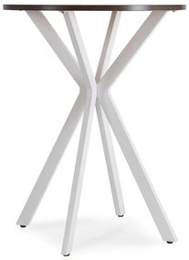 Stół Okrągły LAUREN 60 cm Orzech/Biały Loft Nowoczesny