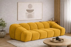 Sofa modułowa trzyosobowa, tkanina welurowa Bluvel, Złoty, CROISSANT