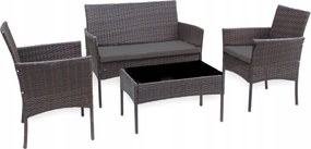 Zestaw mebli ogrodowych - sofa fotele i stolik Natal 010 brąz