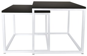 Stolik kawowy 2W1 czarny podstawa biała