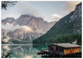 Obraz na szkle - Lake Prags (70x50 cm)