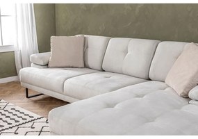 Biała sofa narożna Artie Mustang, prawy narożnik