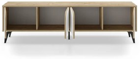 Biała szafka pod TV w dekorze dębu 180x51 cm Nola – Marckeric