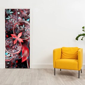 Fototapeta na drzwi - Abstrakcja egzotycznych kwiatów (95x205cm)