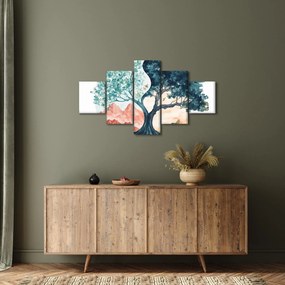 Obraz – Akwarelowe drzewo pełne życia (125x70 cm)