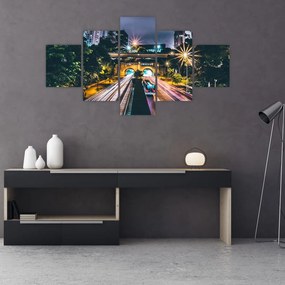 Obraz miasta nocą (125x70 cm)