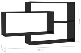 Zestaw półek ściennych modułowych z czarnym połyskiem - Acker