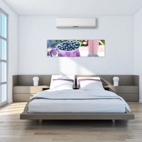 Obraz - jagody w filiżance (170x50 cm)