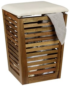 Drewniany kosz na pranie w ciemnym naturalnym kolorze 55 l Fondi – Wenko
