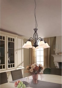 Ciemnobrązowa lampa wisząca ze szklanym kloszem ø 60 cm Rustica – Trio