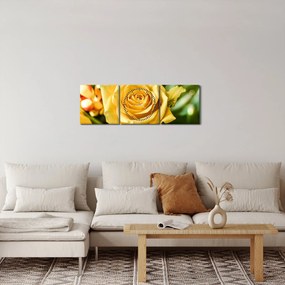 Obraz róży (z zegarem) (90x30 cm)