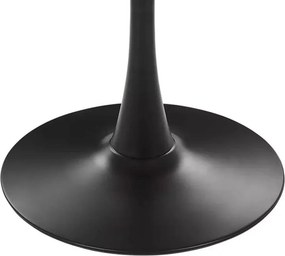 Nowoczesny stół Birma 60x60 cm do kuchni, jadalni i salonu z blatem laminowanym w kolorze drewna dębowego i metalowa czarną nogą