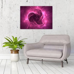 Obraz na szkle - nowoczesna różowa abstrakcja (70x50 cm)