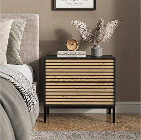 Stolik nocny złoty dąb power/antracyt 66x36x60 eliza