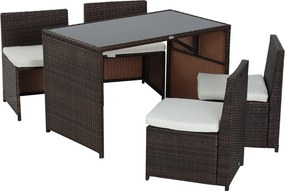 Outsunny Meble Ogrodowe Polirattanowe 5 Części Zestaw Brązowy Khaki Komfort i Styl 120x69x77.5 cm | Aosom PL