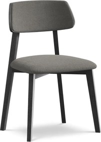 Szare krzesło z litego drewna Niu – Makamii