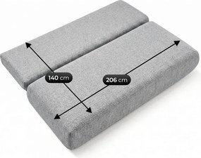 Sofa BASE Rozkładana Dwuosobowa Szara Szenil Japandi