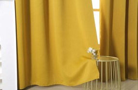 Żółta zasłona OXFORD 140x250 cm Zawieszanie: Taśma z wiązaniami