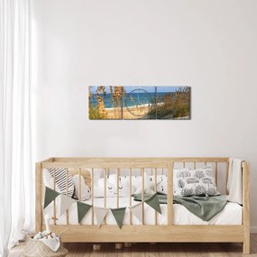 Obraz - Plaża (z zegarem) (90x30 cm)