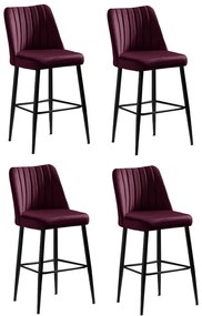Zestaw krzeseł barowych Vento Claret Red, 4 szt., 4 szt.