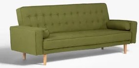 Sofa Rozkładana 3-osobowa Z Lnu Brion Len Zielony Ecol - Sklum