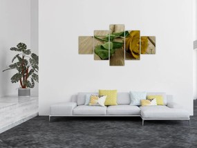 Obraz - Żółte róże w stylu vintage (125x70 cm)