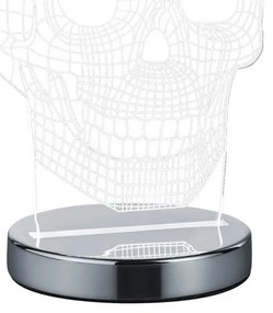 Lampa stołowa LED w kolorze błyszczącego srebra (wys. 21 cm) Skull – Trio