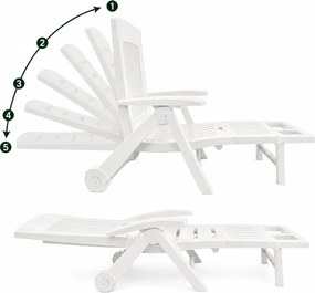 Leżak ogrodowy ZIRCONE, 72×195×101 cm, biały I.P.A.E-Progarden