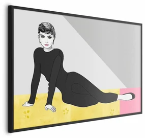 Plakat Piękna Audrey 30x21 cm z ramą czarną bez marginesu ARTGEIST B