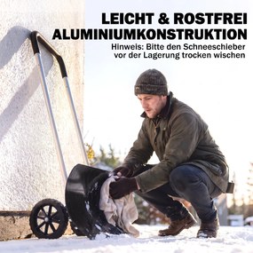 Outsunny Duży pług do śniegu 95 cm extra szeroki aluminiowa łopata z kółkami regulowany i antypoślizgowy uchwyt, kątowy | Aosom PL