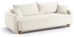 Kremowa rozkładana sofa ze schowkiem 231 cm Elen – Micadoni
