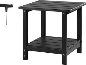 Stolik Auxiliary SucceBuy Ogrodowy Na Zewnątrz, 2 Poziomy, 45 x 38 x 44 cm, z PEHD, Łatwa Konserwacja, Odporny na Warunki Atmosferyczne, na Taras