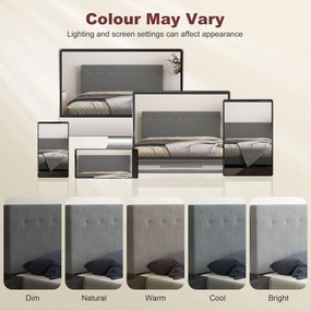 HOMCOM Zagłówek regulacja 3-stopniowa z metalowymi nogami aksamitny styl do sypialni 140x10x106/116/126 cm Szary | Aosom PL