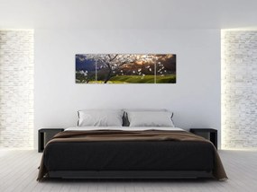Obraz - Kwitnące drzewo w krajobrazie (170x50 cm)