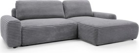 Masseno Narożnik OSSO z funkcją spania i pojemnikiem na pościel Narozniki L, Rozkładana sofa - Szary, AMBIENCE 19