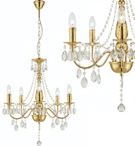 LAMPA SUFITOWA WISZĄCA EBT015-5CP Złota